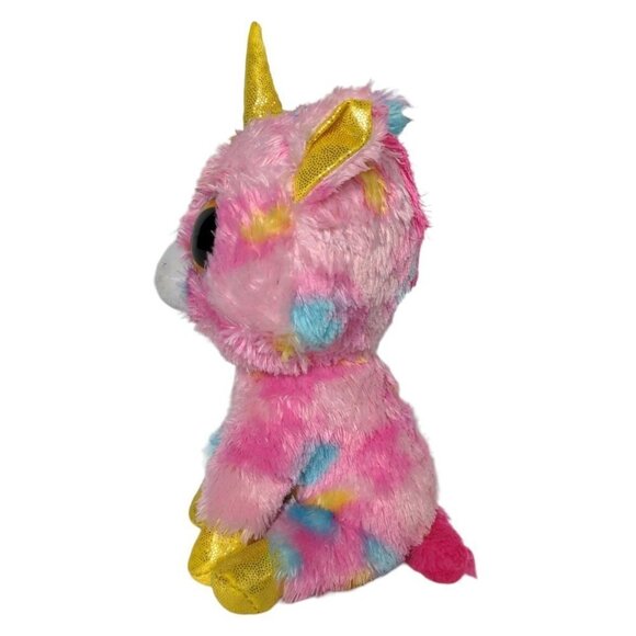 Ty Beanie Boo Fantasia Pink Blue Unicorn Tie Dye Plush Stuffed Animal 2015 6.5" - Picture 4 of 5